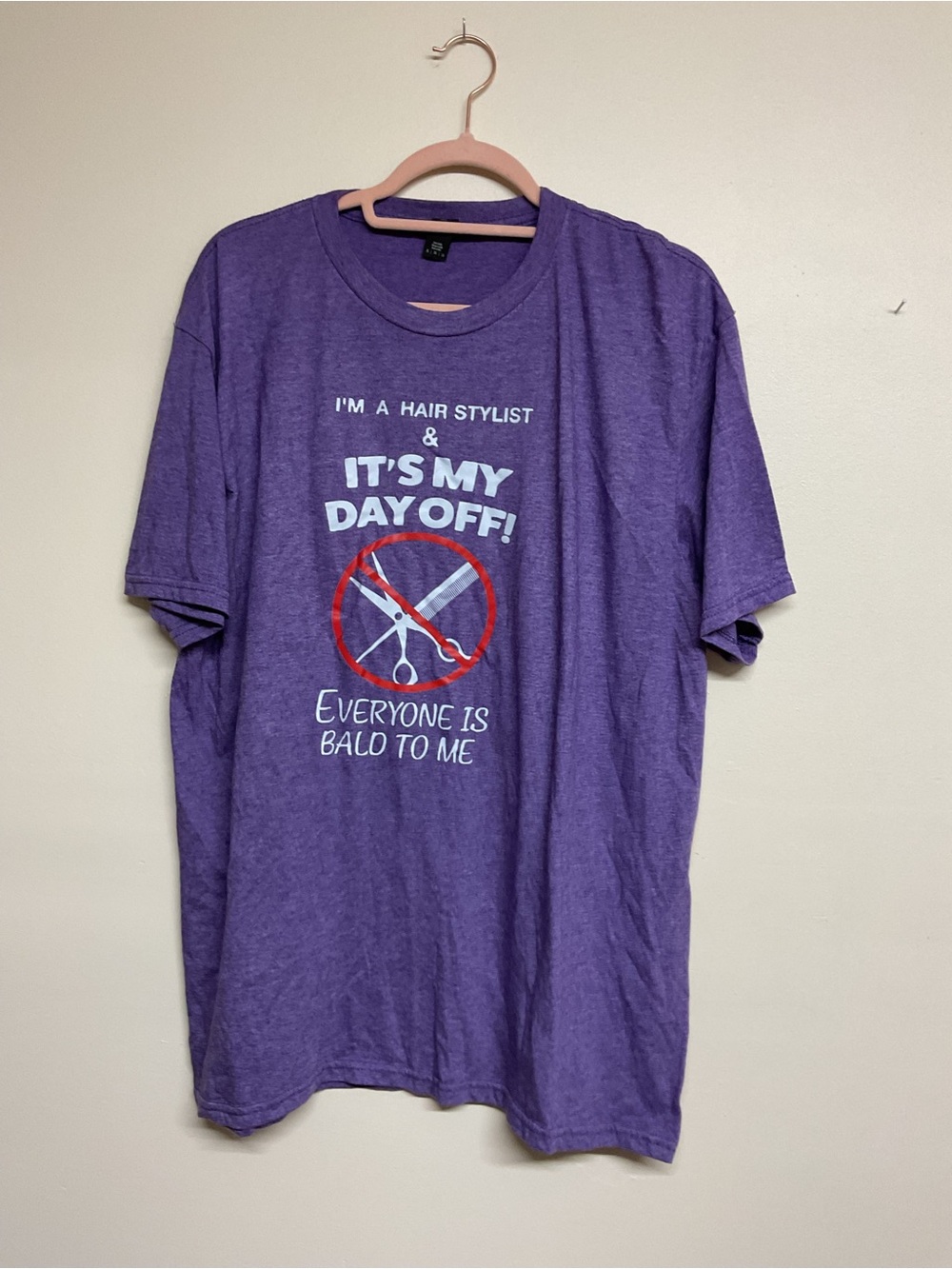 Anvil Purple Graphic Crewneck T-Shirt - Hair Stylist Day Off